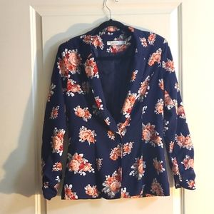 Forever 21 Floral Navy Blazer  Size M